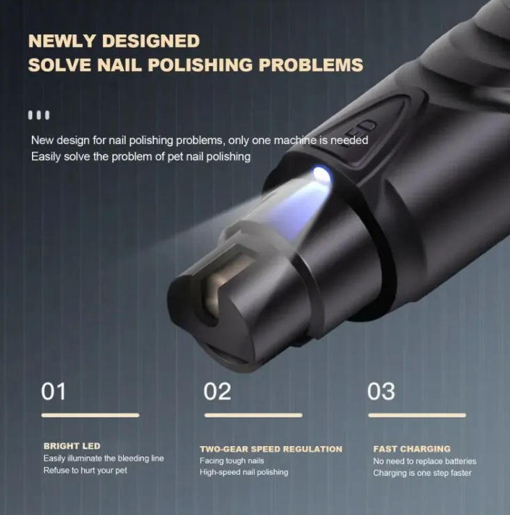 VYROVA PawGlow™ Pet Nail Grinder